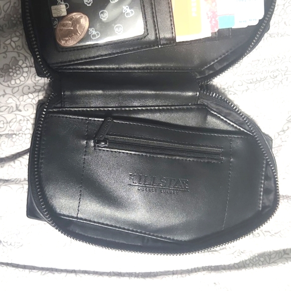 Killstar Vampire's Kiss Coffin Wallet Cross Zipper Bat Velvet Rose Goth Punk Zip - Picture 5 of 5